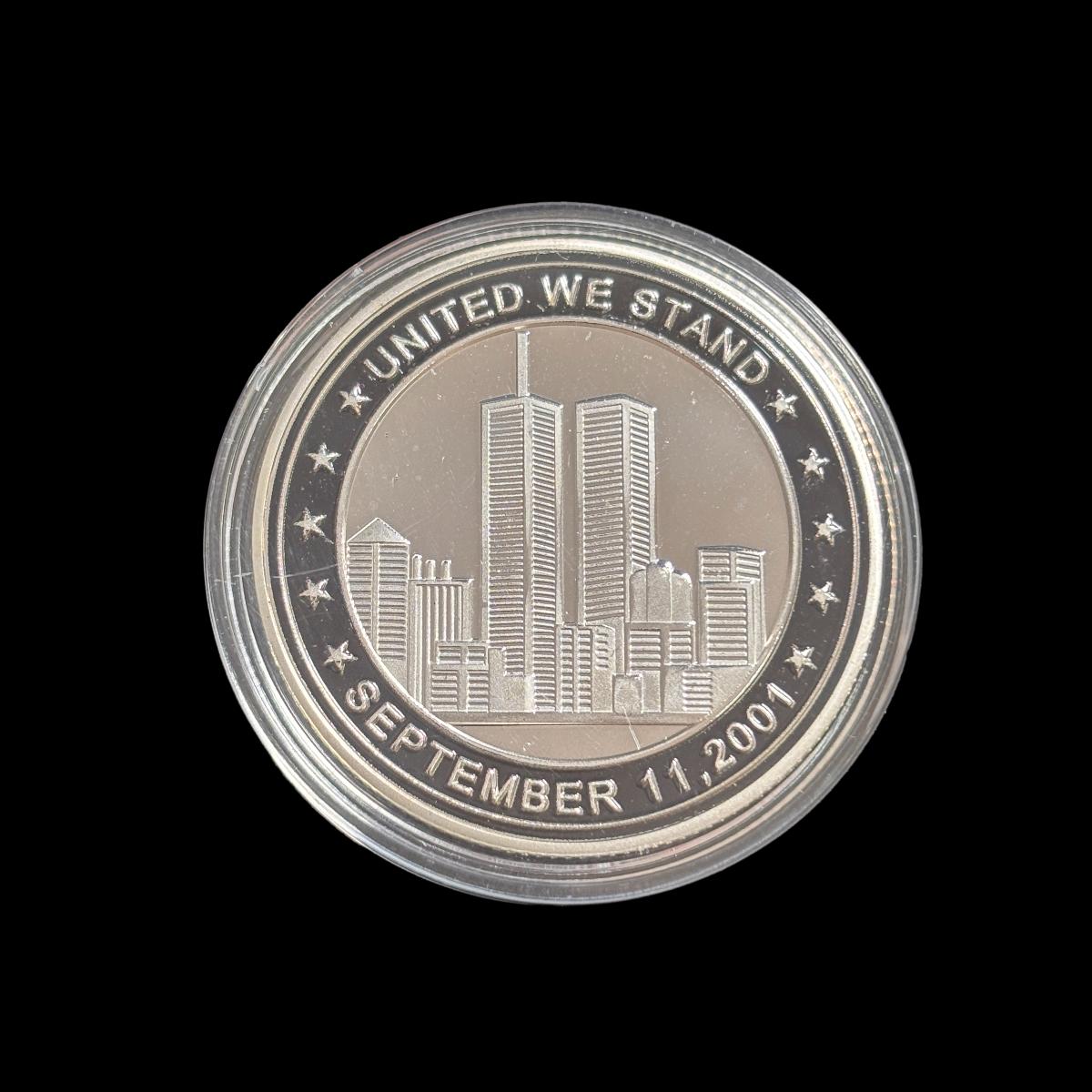WITH LIBERTY AND JUSTICE FOR ALL UNITED WE STAND SEP. 11 2001 Challenge Coin