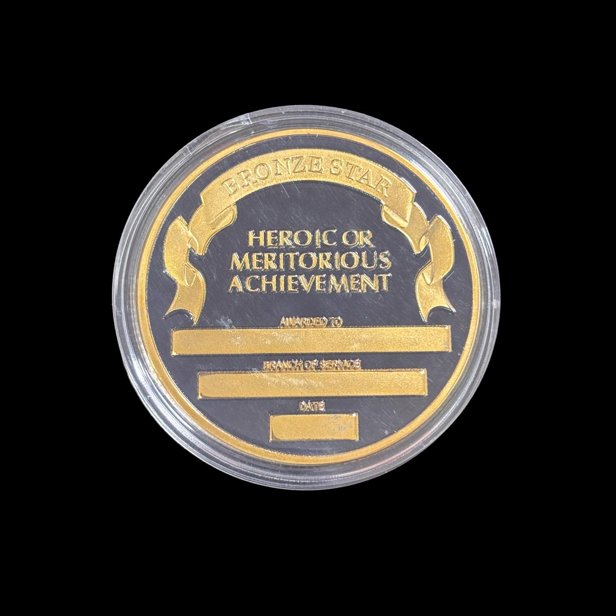 BRONZE STAR HEROIC OR MERITORIOUS ACHIEVEMENT Challenge Coin