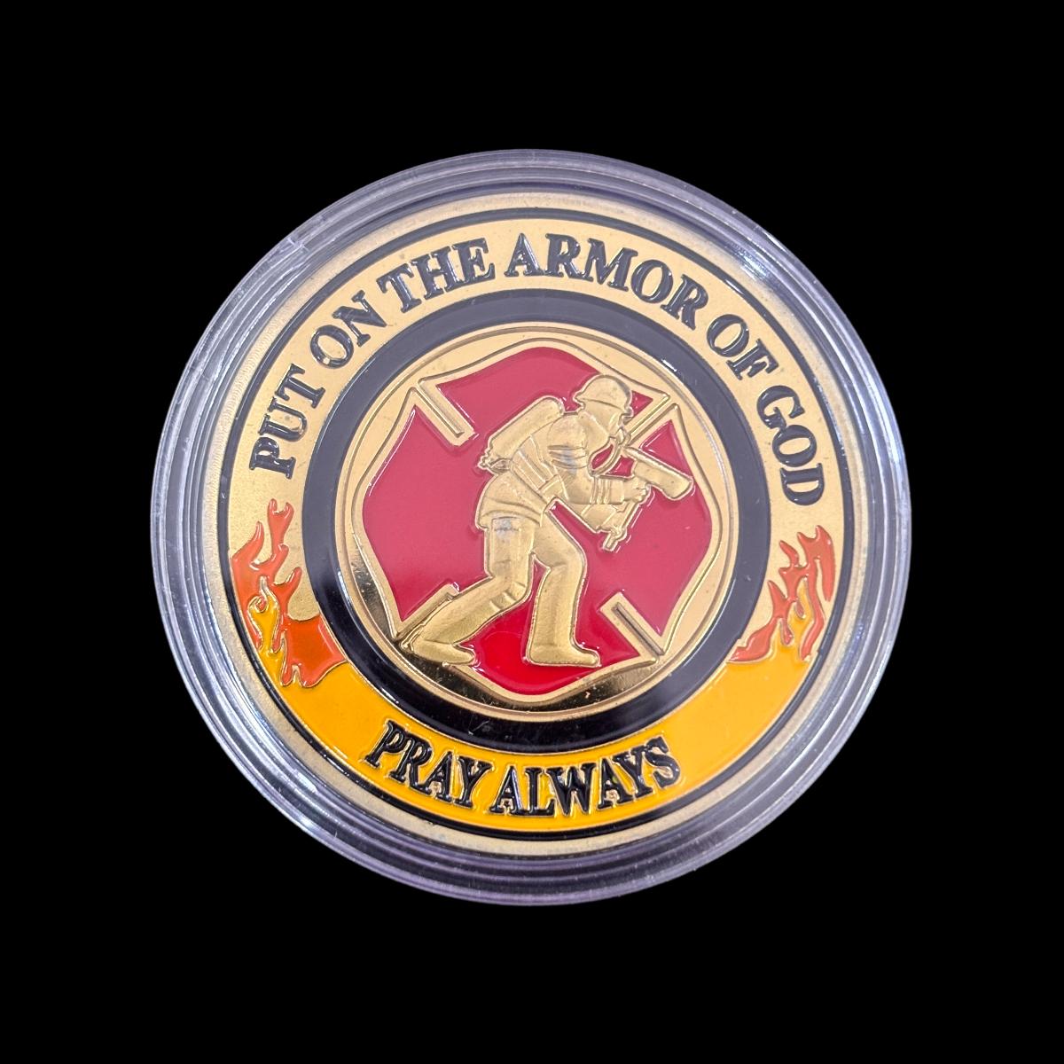 PUT ON THE ARMOR OF GOD PRAY ALWAYs Challenge Coin