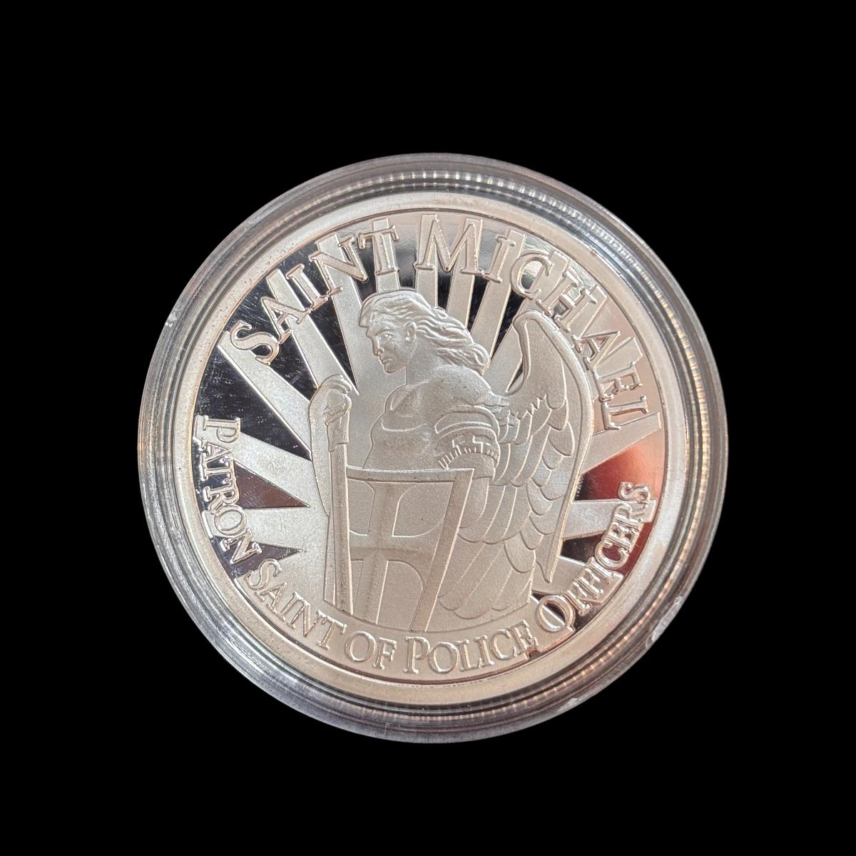 KEEP US SAFE DAY AND NIGHT GIVE US COURAGE STRENGTH AND MIGHT SAINT MICHAEL Challenge Coin