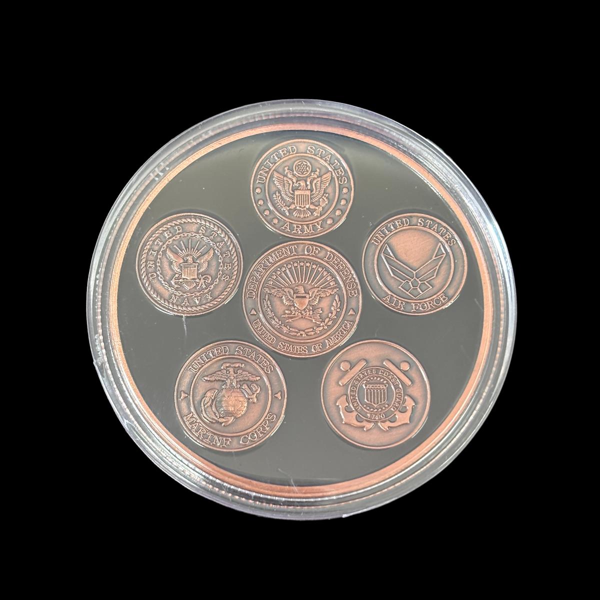 NO ONE DOES MORE FOR VETERANS OF THE US Challenge Coin