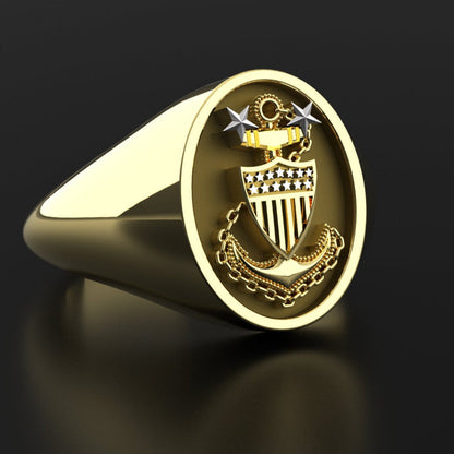 Premium USCG Master Chief Signet Ring