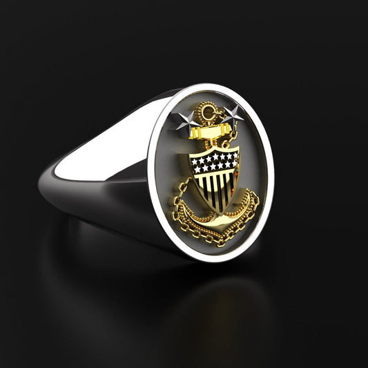 Premium USCG Master Chief Signet Ring