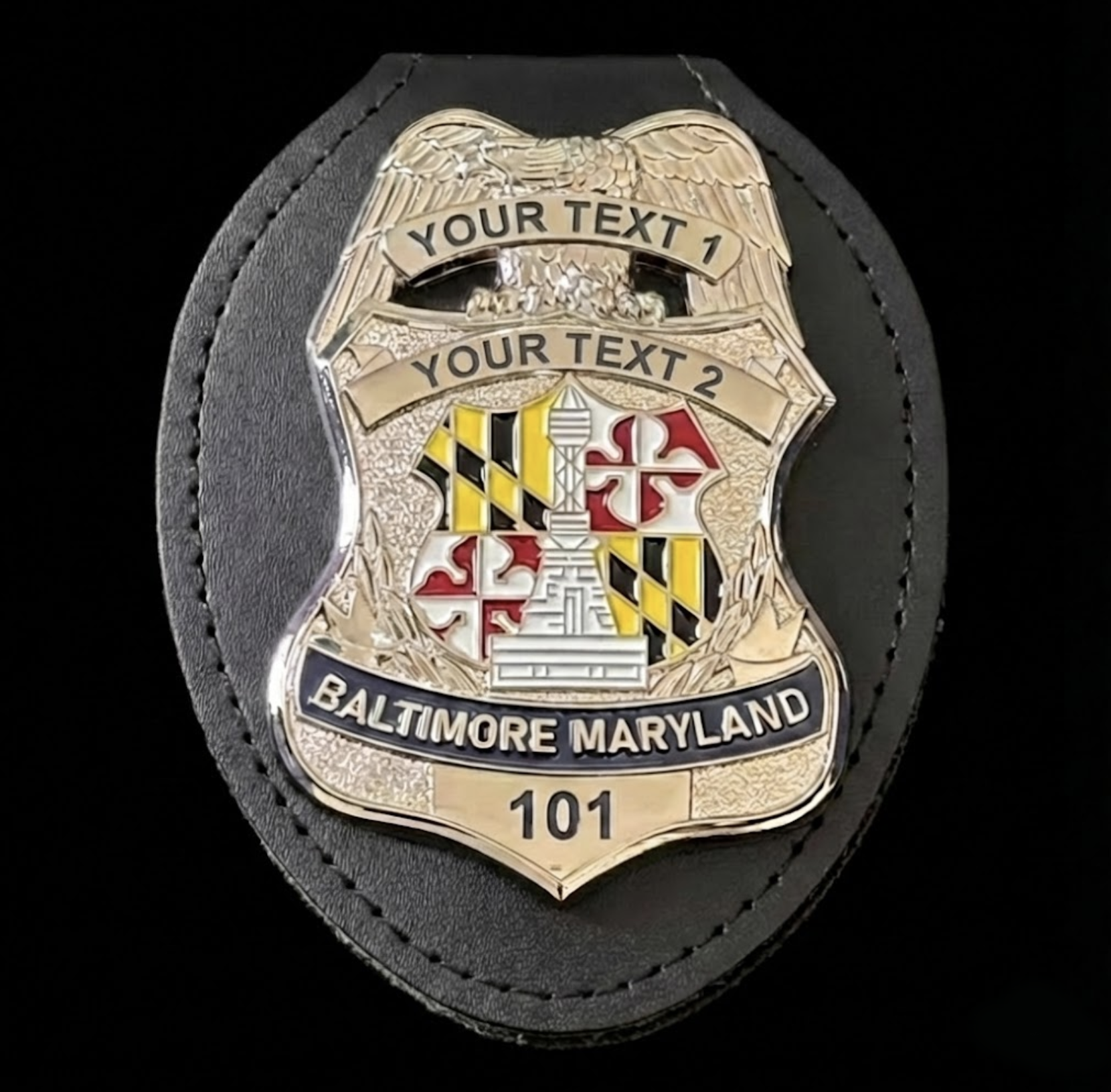 Baltimore Maryland Police Badge Customizable Number & Name Replica Movie Props