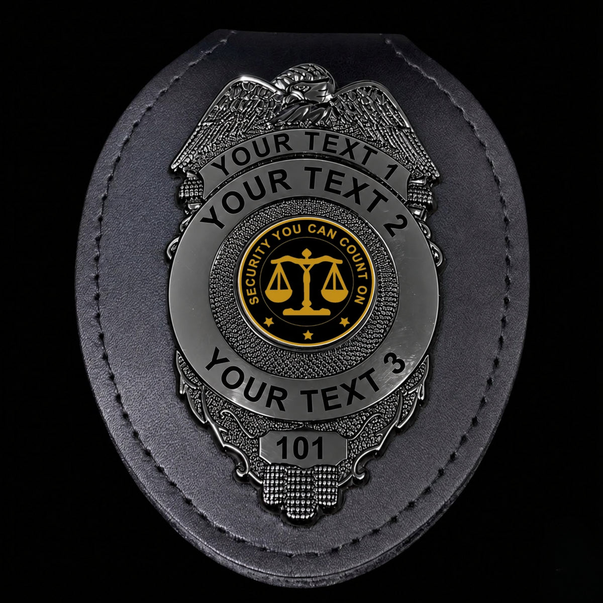 customizable badge ma17 black - BADGE+HOLDER
