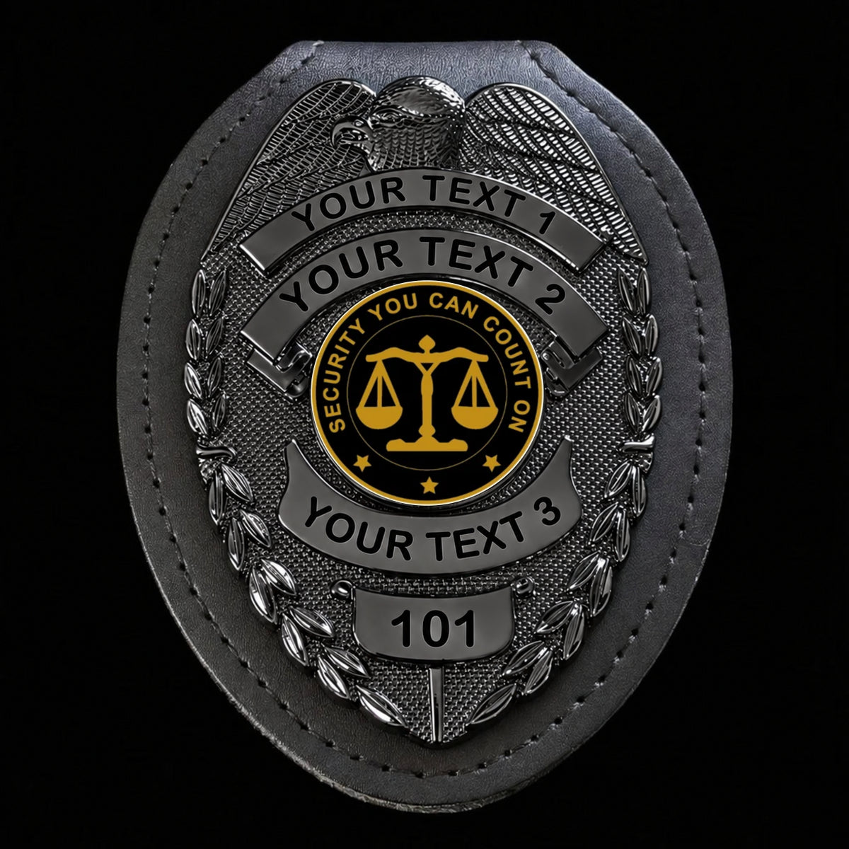customizable badge ma21 black - BADGE+HOLDER