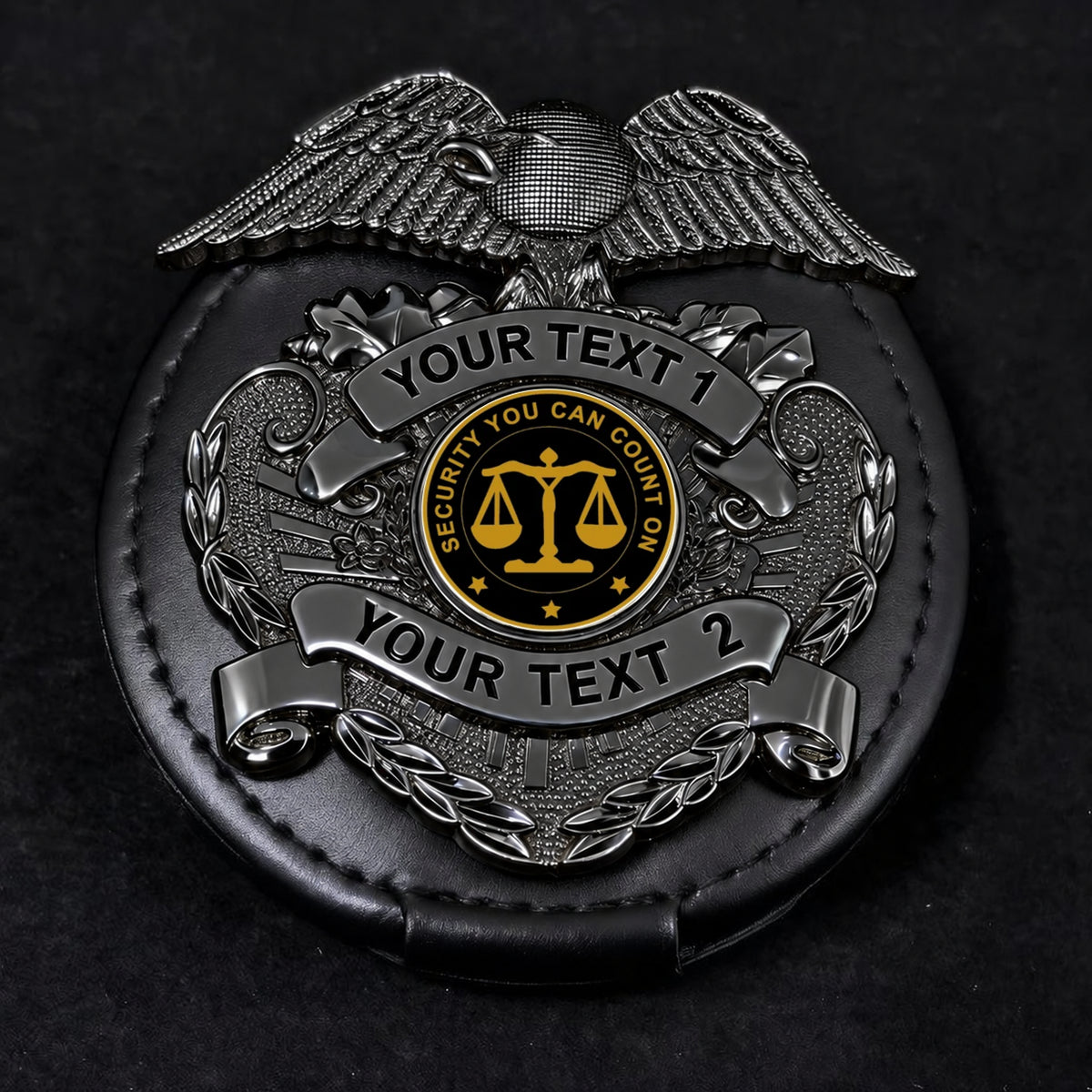 customizable badge ma22 black - BADGE+HOLDER