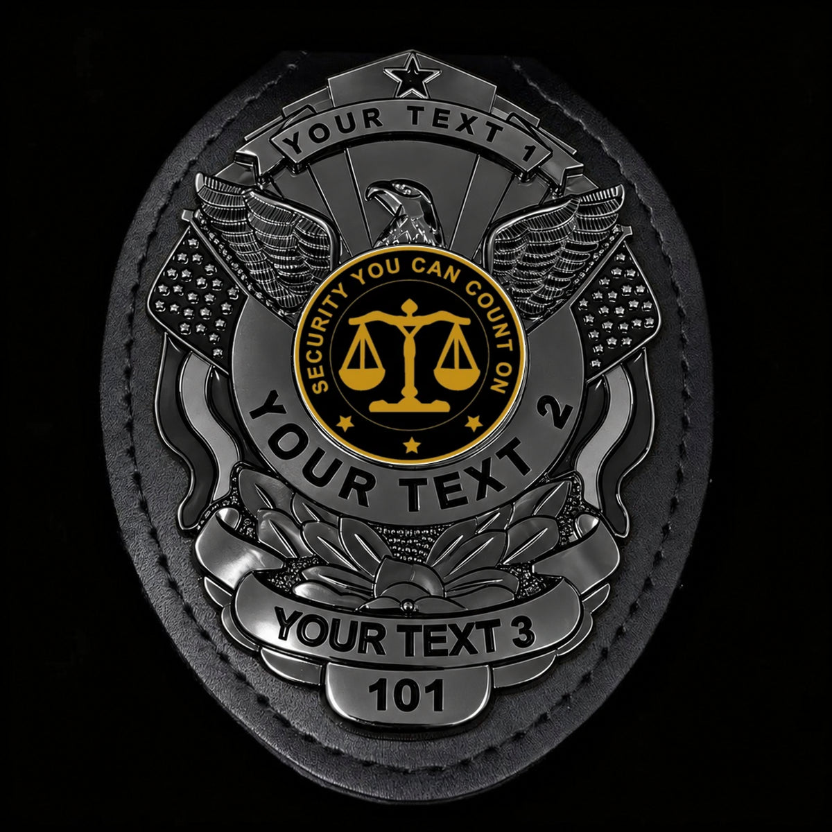 customizable badge ma23 black - BADGE+HOLDER