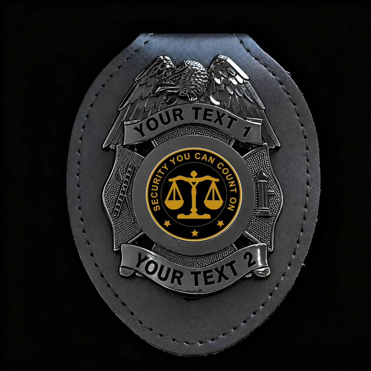 customizable badge ma28 black - BADGE+HOLDER