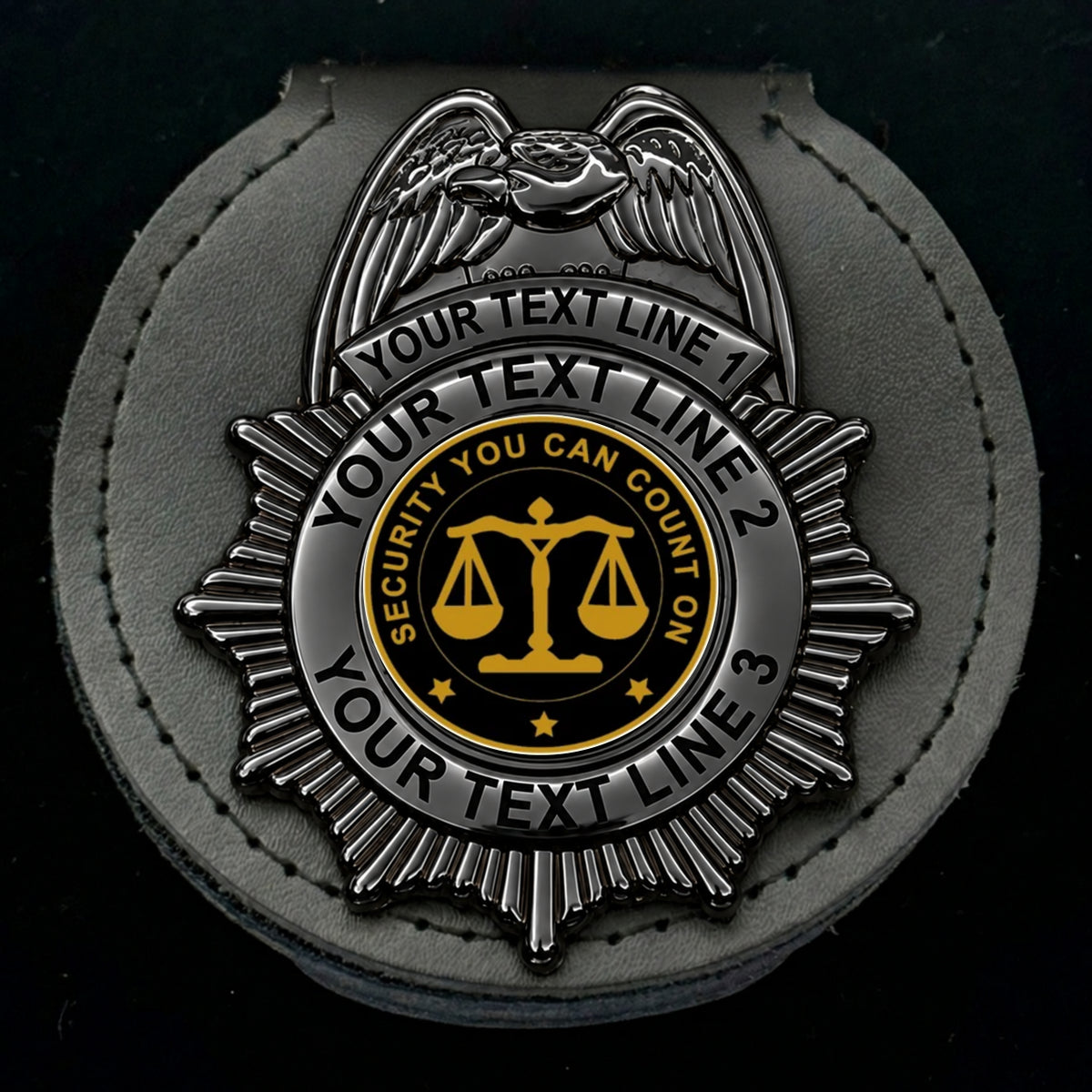 customizable badge ma32 black - BADGE+HOLDER