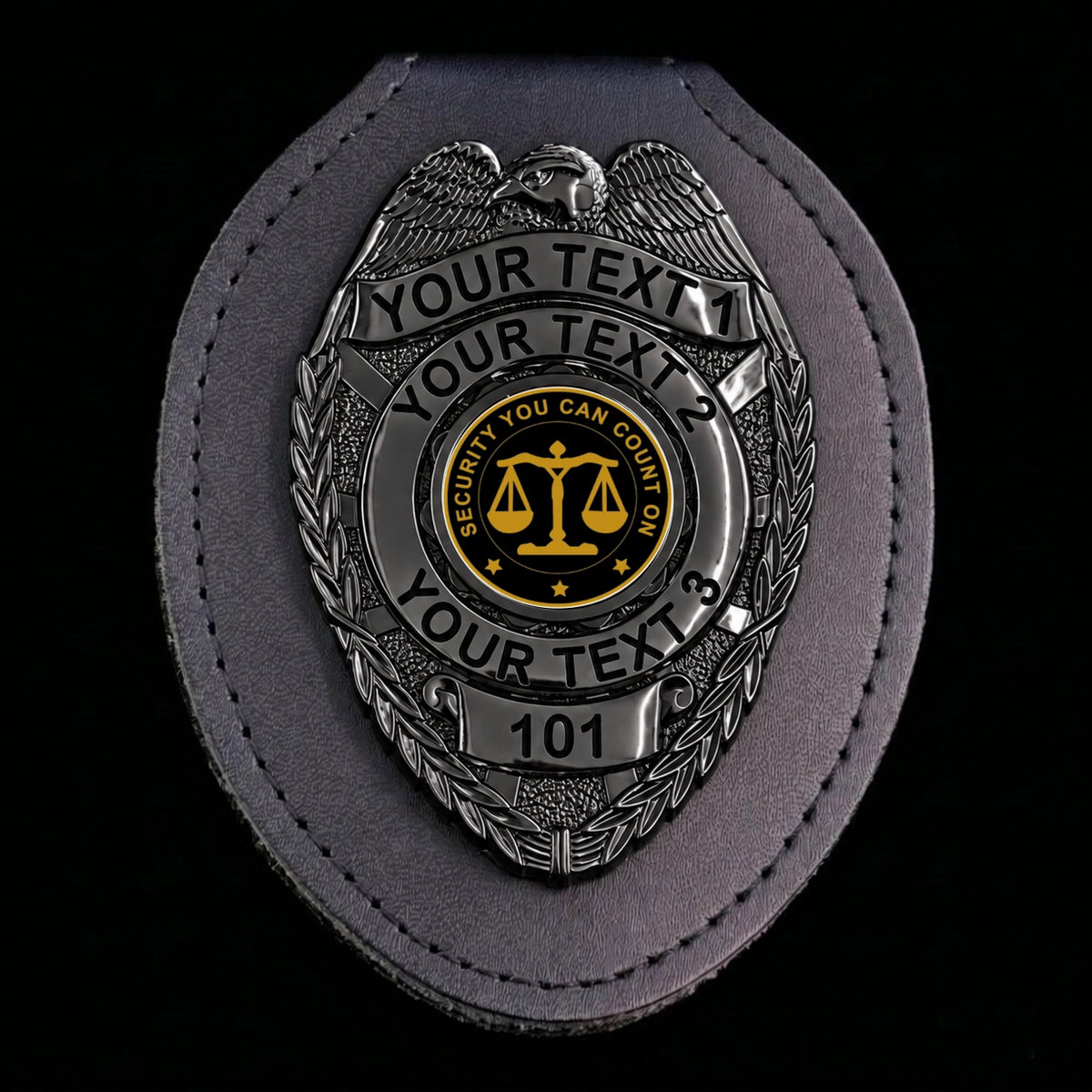 customizable badge ma34 black - BADGE+HOLDER