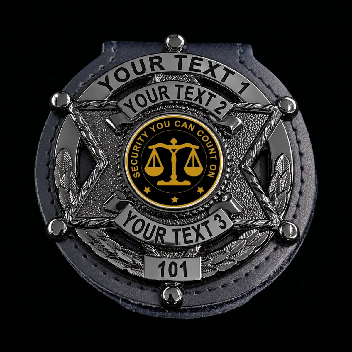 customizable badge ma36 black - BADGE+HOLDER