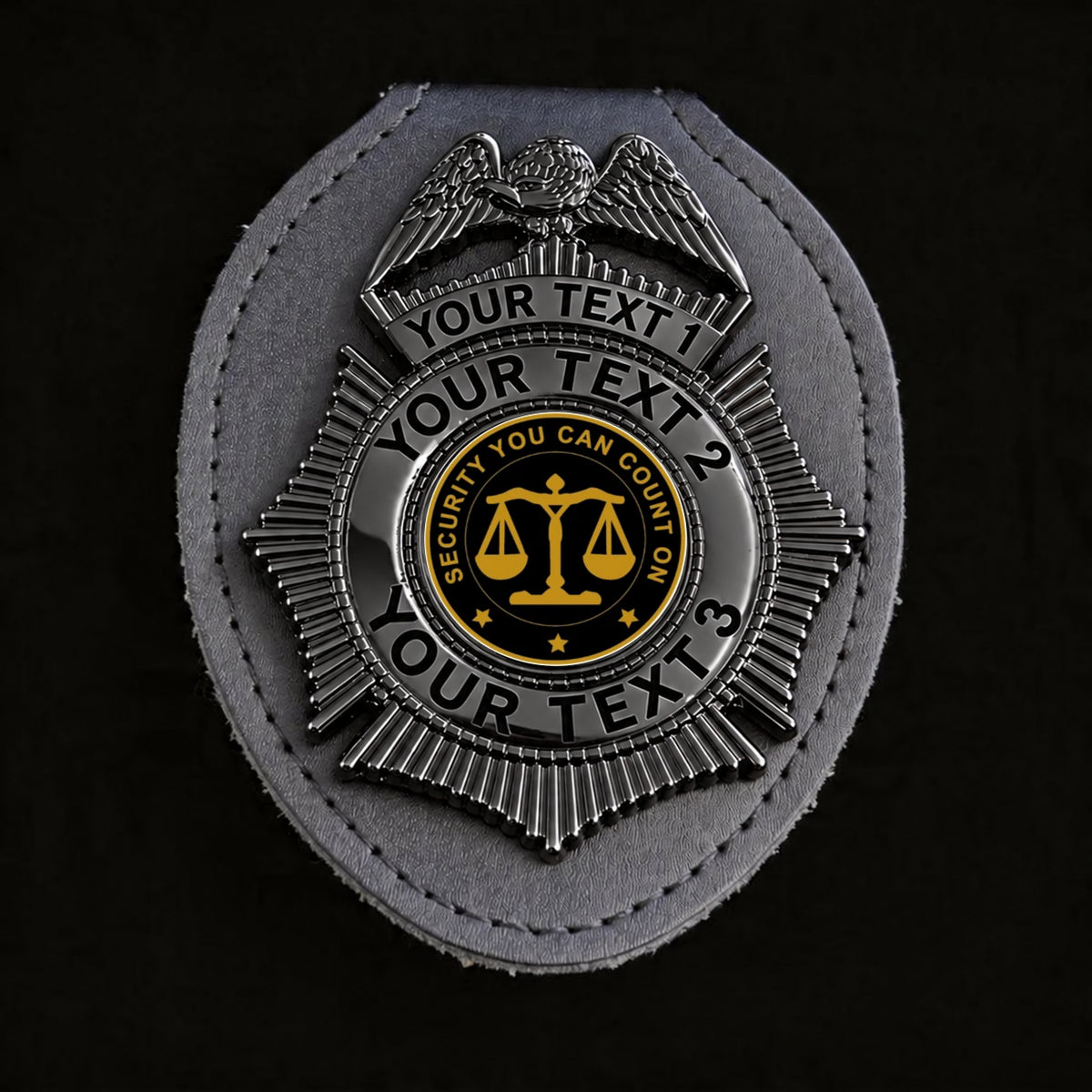 customizable badge ma37 black - BADGE+HOLDER