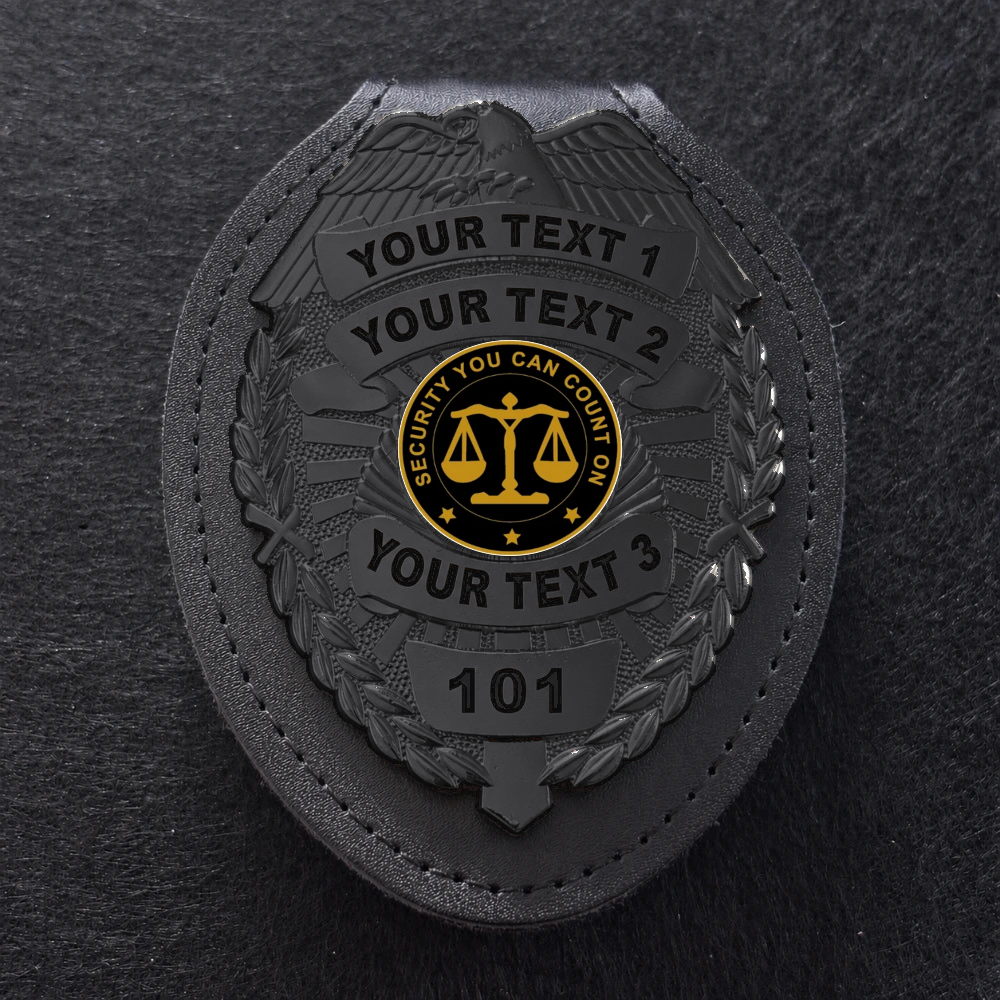 customizable badge ma44 black - BADGE+HOLDER