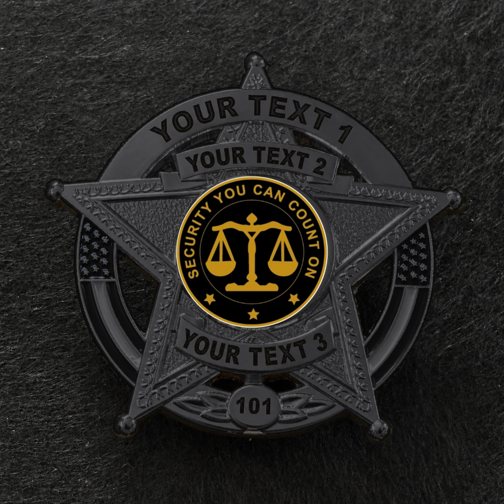 customizable badge ma45 black - BADGE