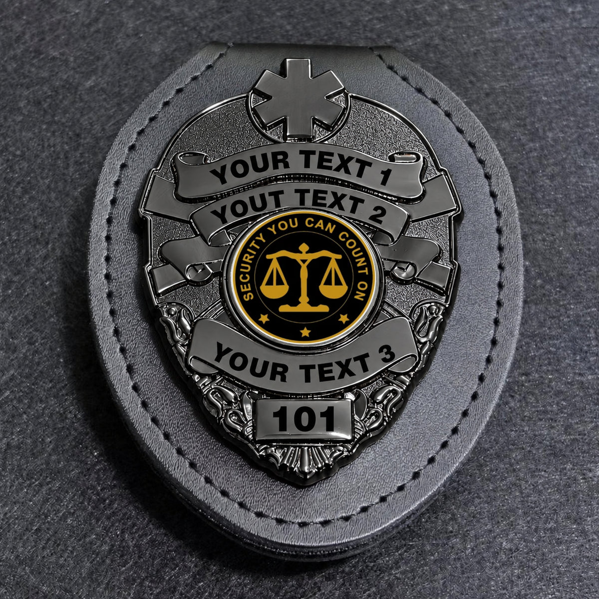 customizable badge ma52 black - BADGE+HOLDER