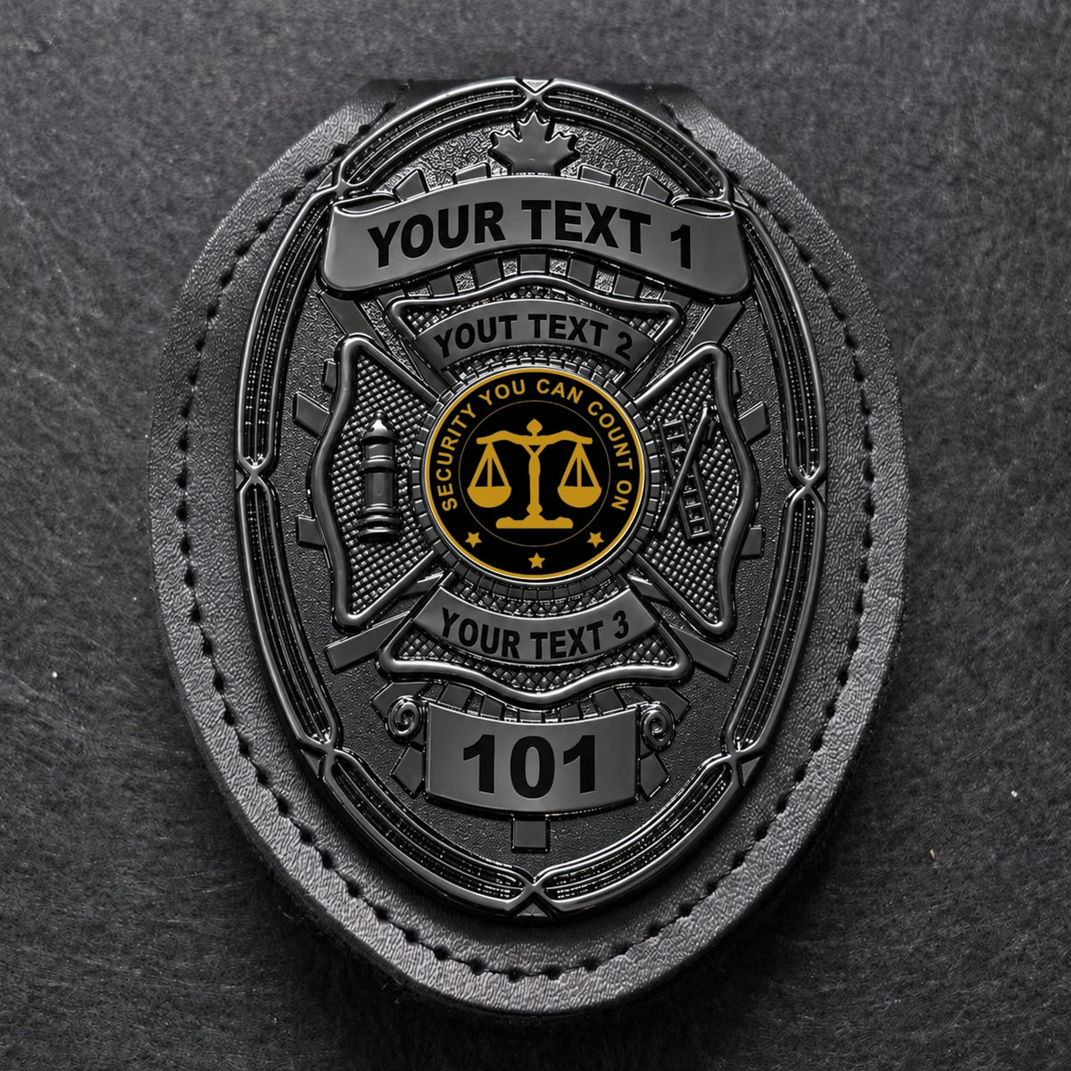 customizable badge ma53 black - BADGE+HOLDER