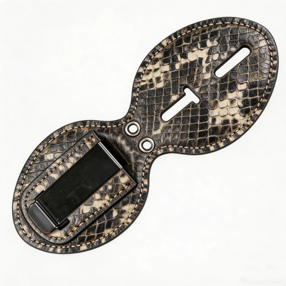 Personalized Genuine Leather Oval Police Badge Holder - S004 Case with Belt Clip & Neck Chain