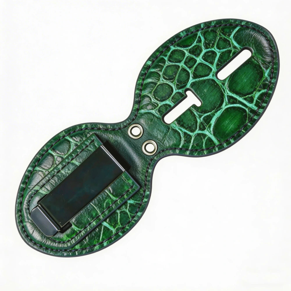 Personalized Genuine Leather Oval Police Badge Holder - SP001 Case with Belt Clip & Neck Chain