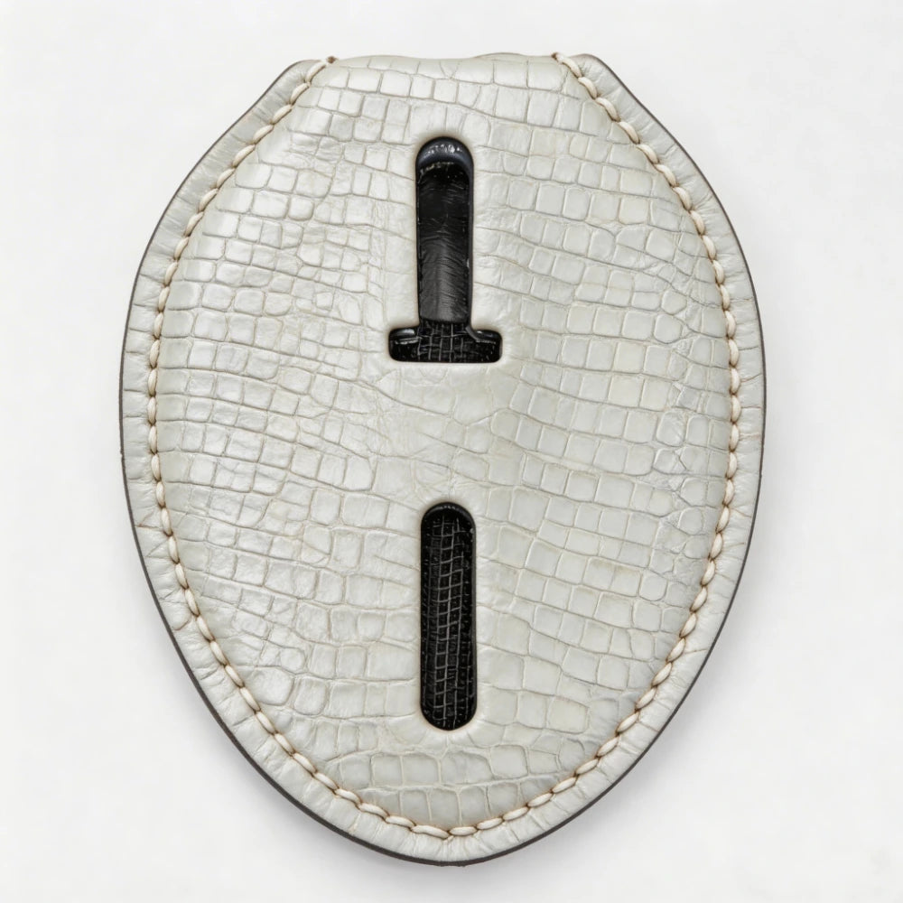 Personalized Genuine Leather Oval Police Badge Holder - L004 Case with Belt Clip & Neck Chain