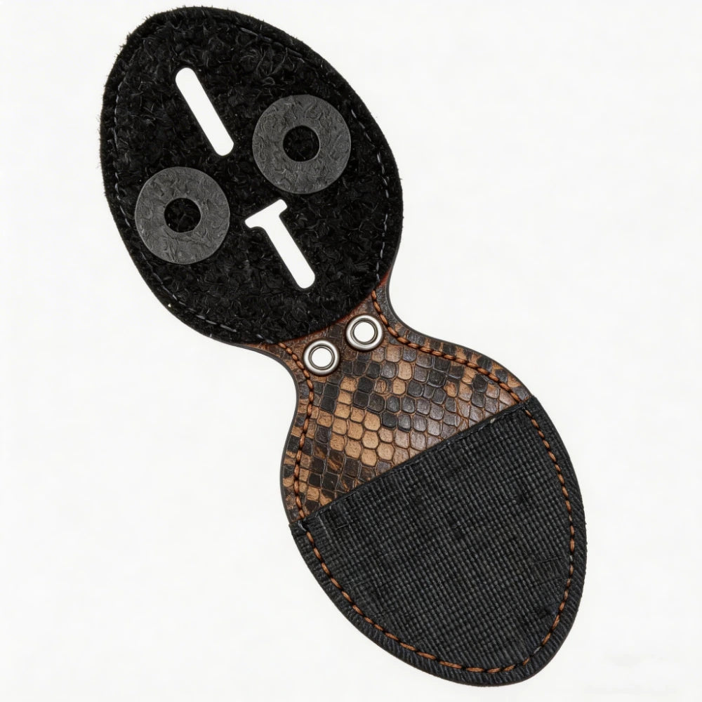 Personalized Genuine Leather Oval Police Badge Holder - P004 Case with Belt Clip & Neck Chain