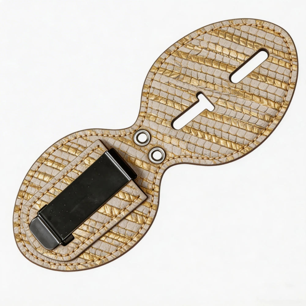 Personalized Genuine Leather Oval Police Badge Holder - L001 Case with Belt Clip & Neck Chain