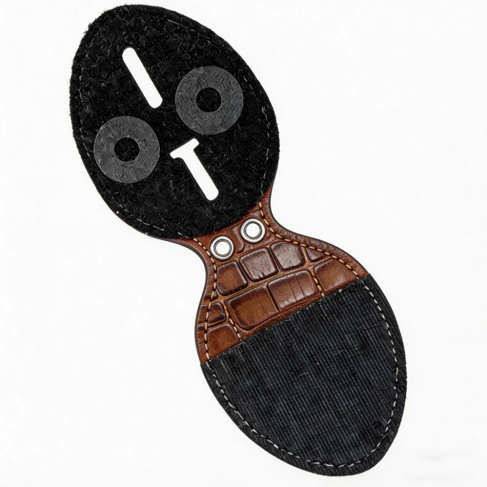 Personalized Genuine Leather Oval Police Badge Holder - C003 Case with Belt Clip & Neck Chain