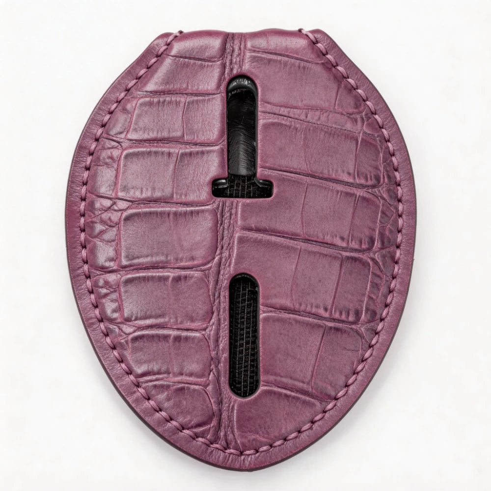 Personalized Genuine Leather Oval Police Badge Holder - C004 Case with Belt Clip & Neck Chain