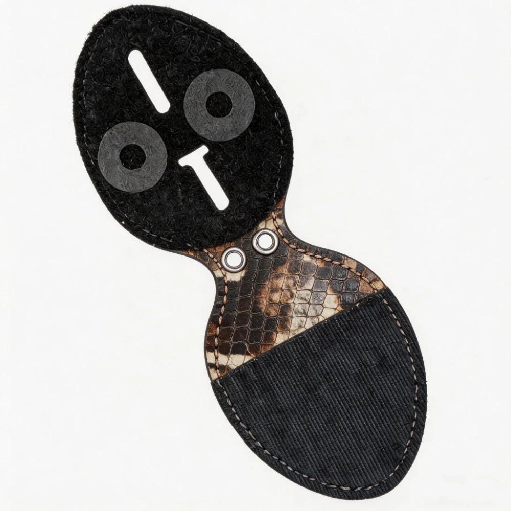Personalized Genuine Leather Oval Police Badge Holder - P005 Case with Belt Clip & Neck Chain