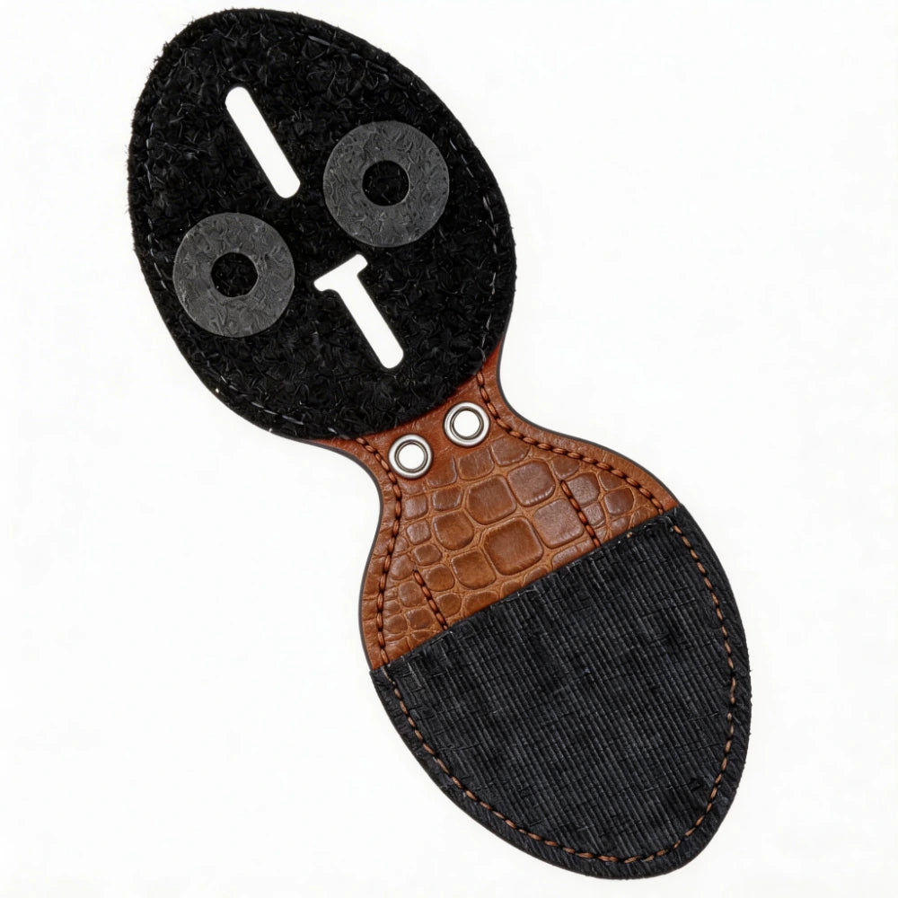 Personalized Genuine Leather Oval Police Badge Holder - C006 Case with Belt Clip & Neck Chain