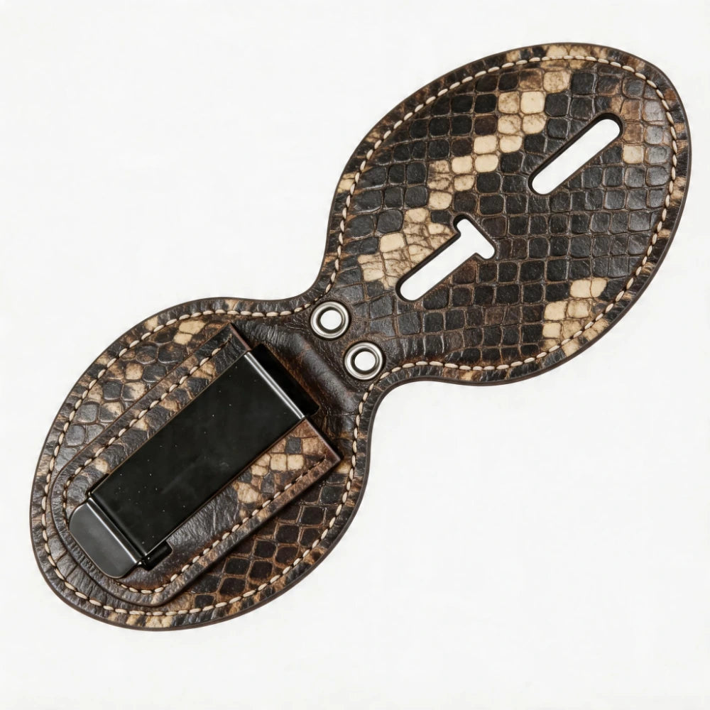 Personalized Genuine Leather Oval Police Badge Holder - P005 Case with Belt Clip & Neck Chain