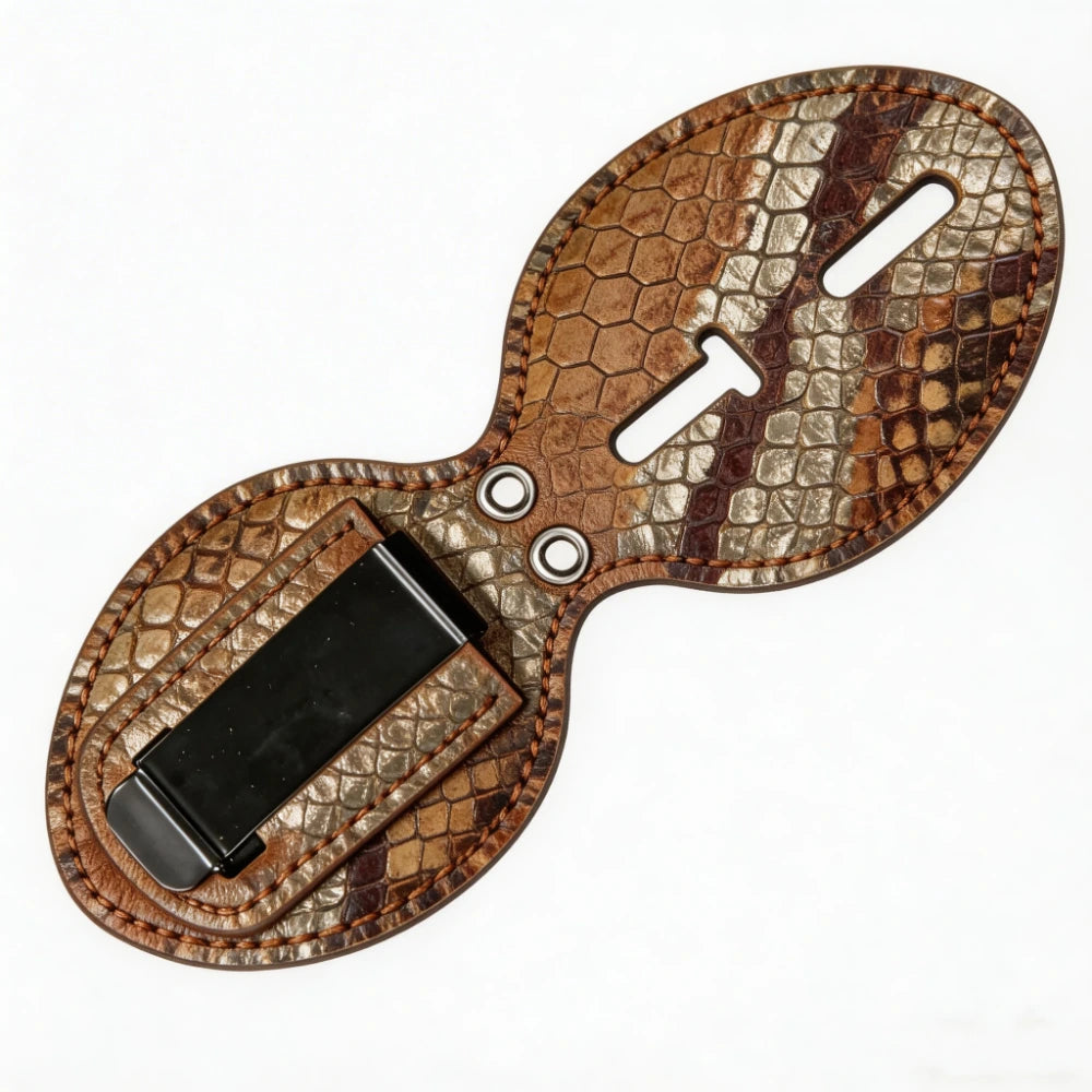 Personalized Genuine Leather Oval Police Badge Holder - S007 Case with Belt Clip & Neck Chain