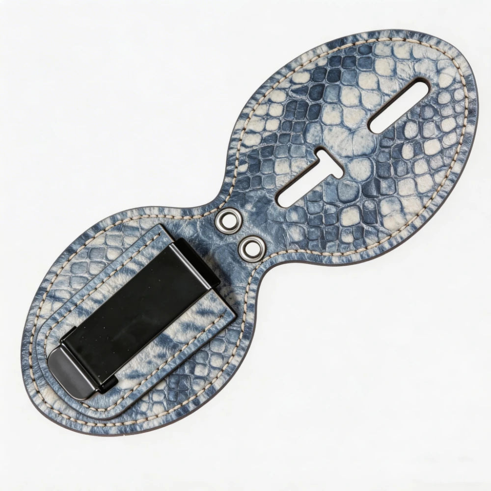 Personalized Genuine Leather Oval Police Badge Holder - P003 Case with Belt Clip & Neck Chain