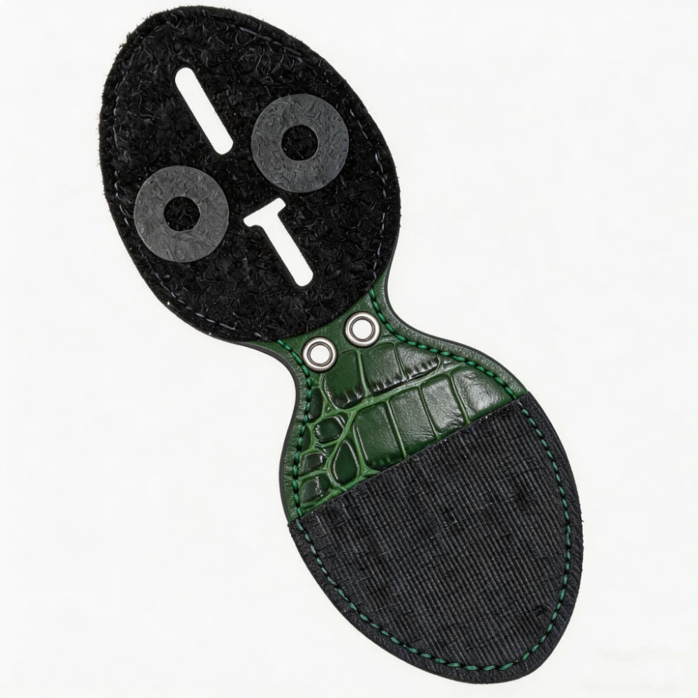 Personalized Genuine Leather Oval Police Badge Holder - C005 Case with Belt Clip & Neck Chain