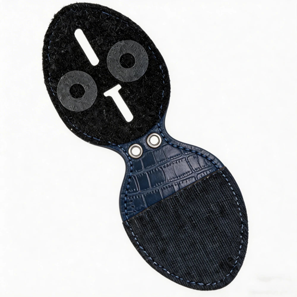 Personalized Genuine Leather Oval Police Badge Holder - B004 Case with Belt Clip & Neck Chain