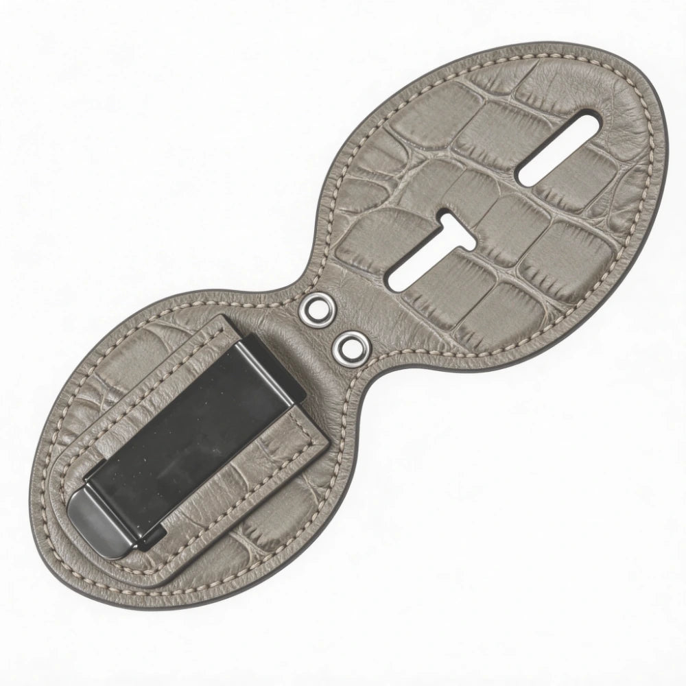 Personalized Genuine Leather Oval Police Badge Holder - B007 Case with Belt Clip & Neck Chain