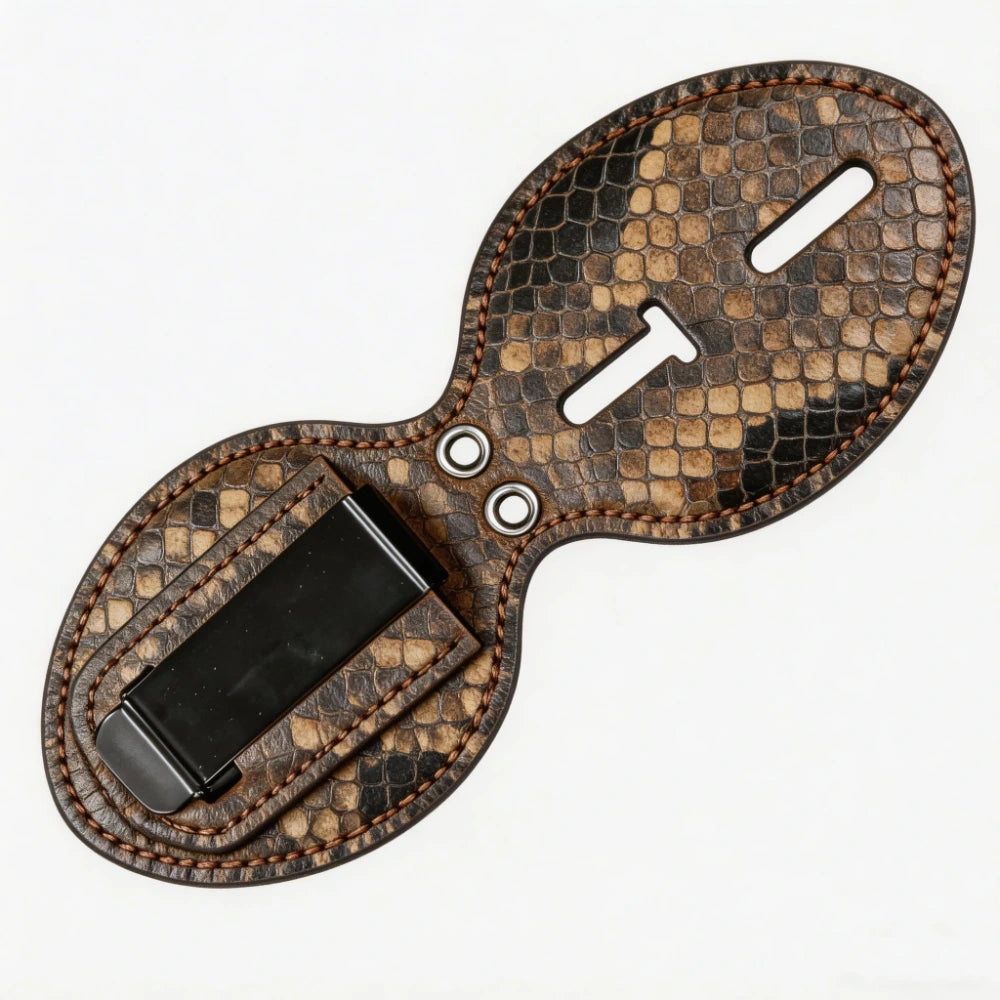 Personalized Genuine Leather Oval Police Badge Holder - P004 Case with Belt Clip & Neck Chain