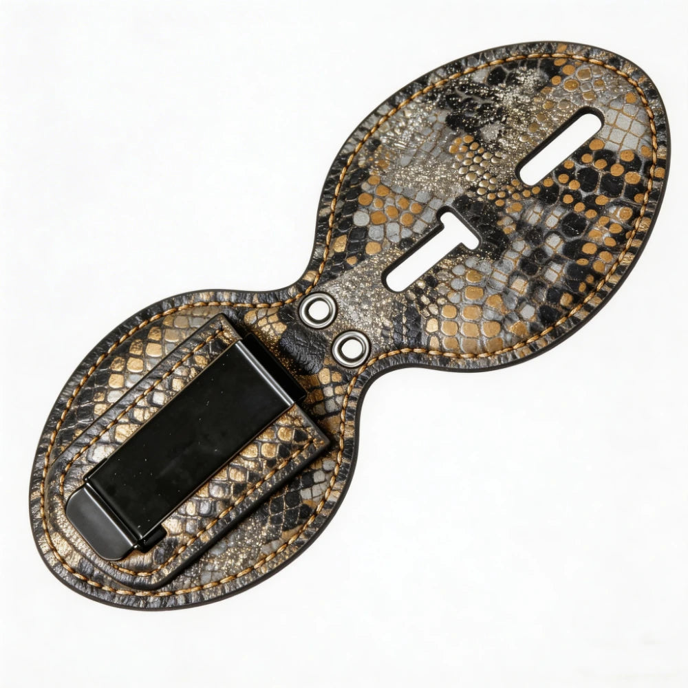 Personalized Genuine Leather Oval Police Badge Holder - S006 Case with Belt Clip & Neck Chain