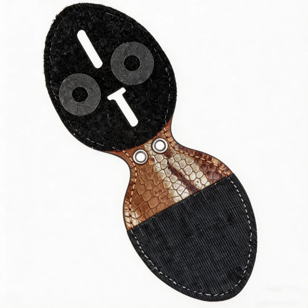 Personalized Genuine Leather Oval Police Badge Holder - S007 Case with Belt Clip & Neck Chain