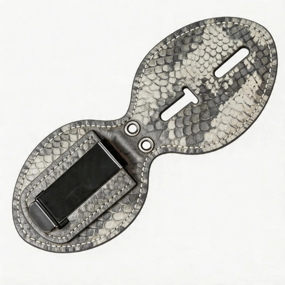 Personalized Genuine Leather Oval Police Badge Holder - P009 Case with Belt Clip & Neck Chain