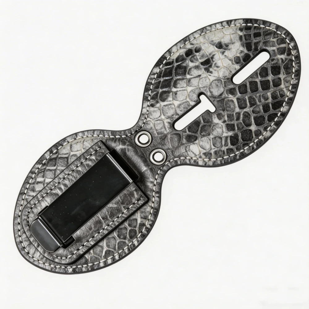 Personalized Genuine Leather Oval Police Badge Holder - P001 Case with Belt Clip & Neck Chain