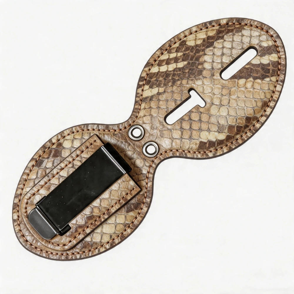 Personalized Genuine Leather Oval Police Badge Holder - P008 Case with Belt Clip & Neck Chain