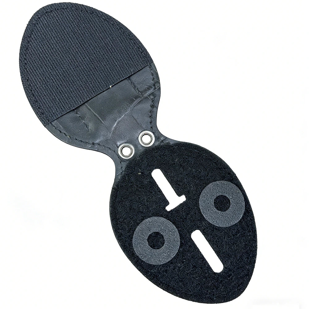 Personalized Genuine Leather Oval Police Badge Holder - Crocodile pattern Case with Belt Clip & Neck Chain