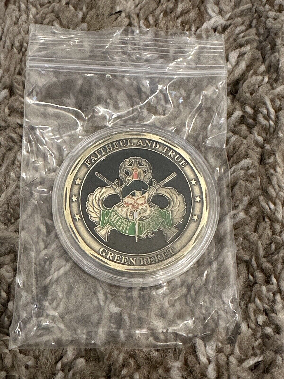 Army Special Forces Faithful and True Green Beret Coin