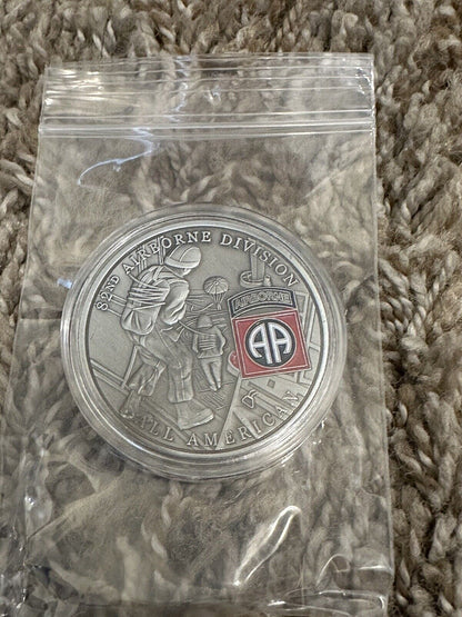 US Army 82nd Airborne Division Challenge 1 oz Silver Coin, Combat Jump, US Army